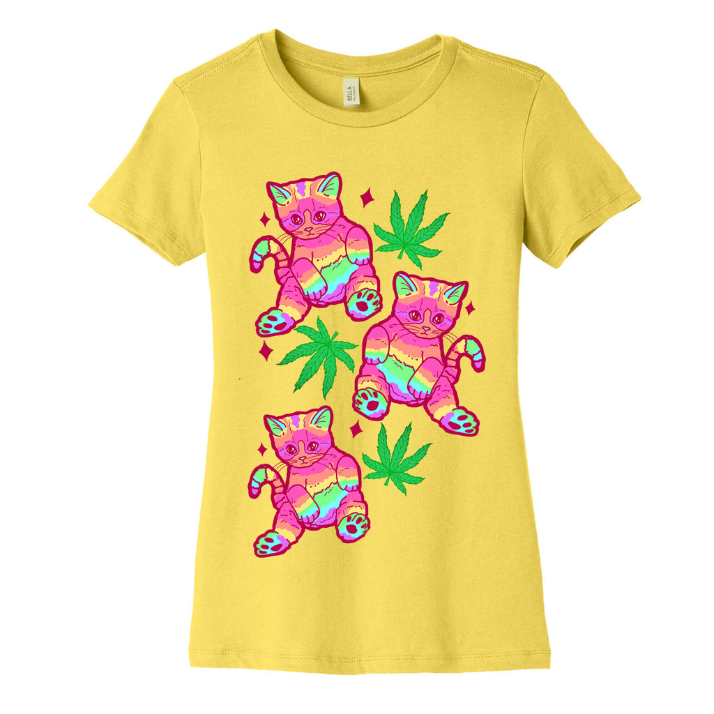 Rainbow Weed Kitty Women's Cotton Tee