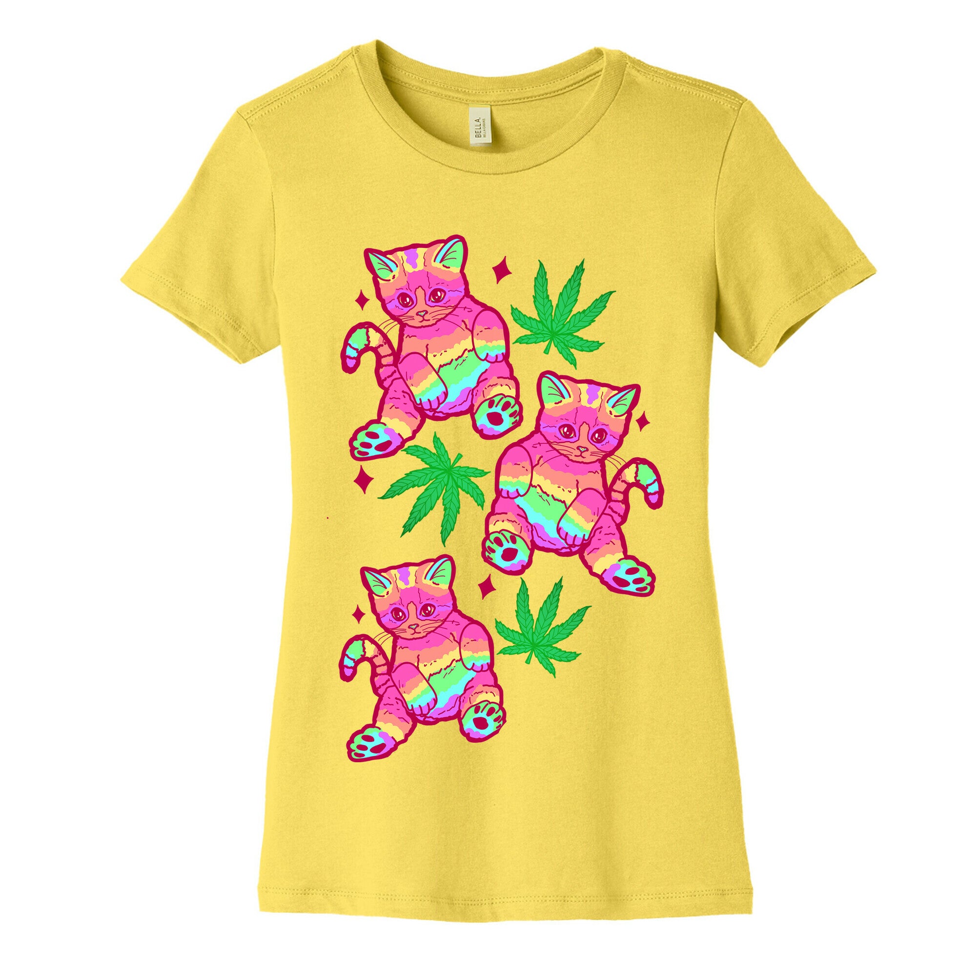 Rainbow Weed Kitty Women's Cotton Tee