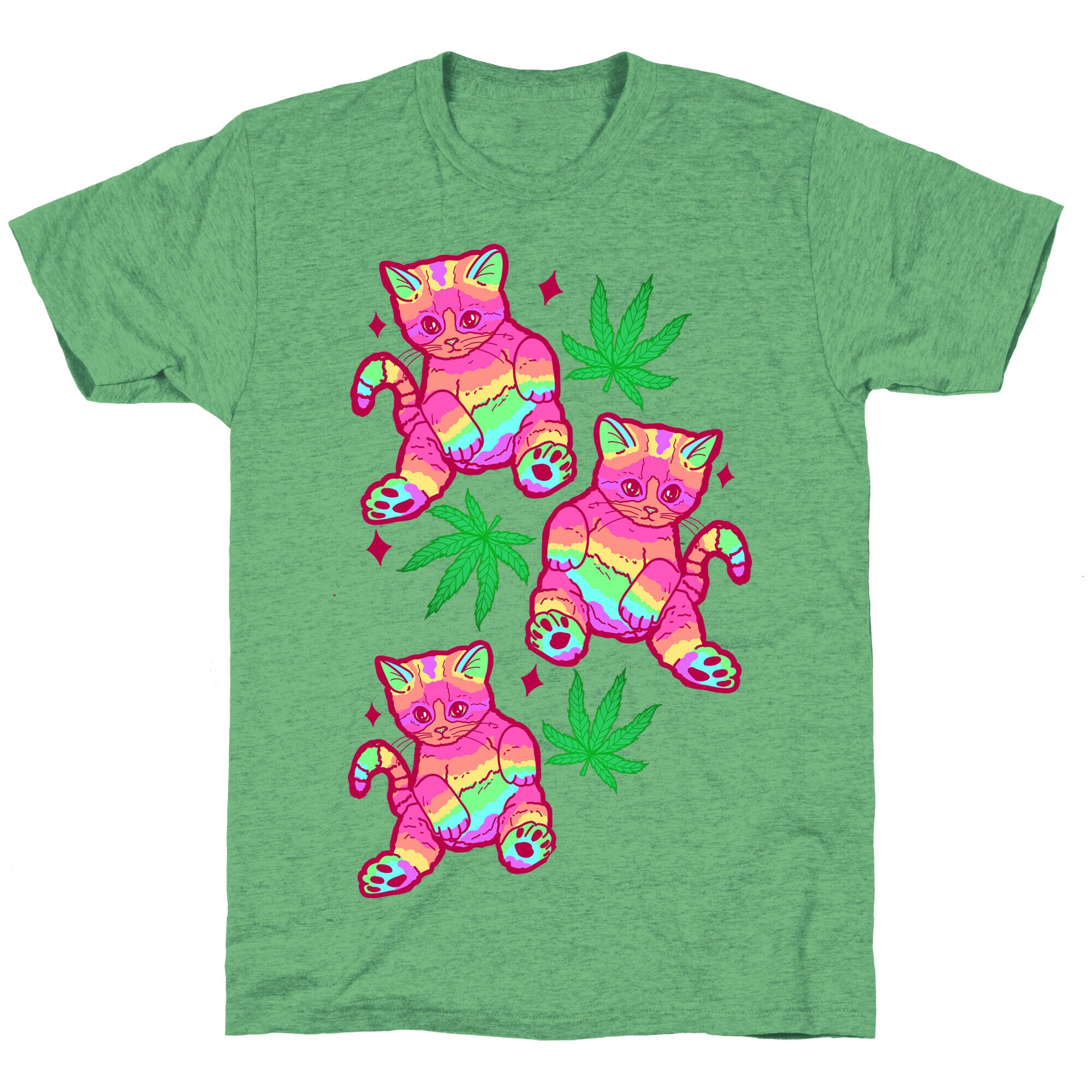 Rainbow Weed Kitty Unisex Triblend Tee