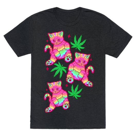 Rainbow Weed Kitty Unisex Triblend Tee