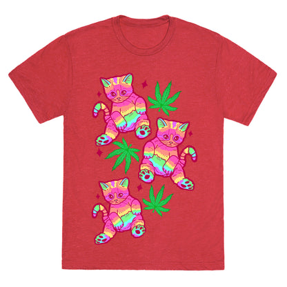 Rainbow Weed Kitty Unisex Triblend Tee