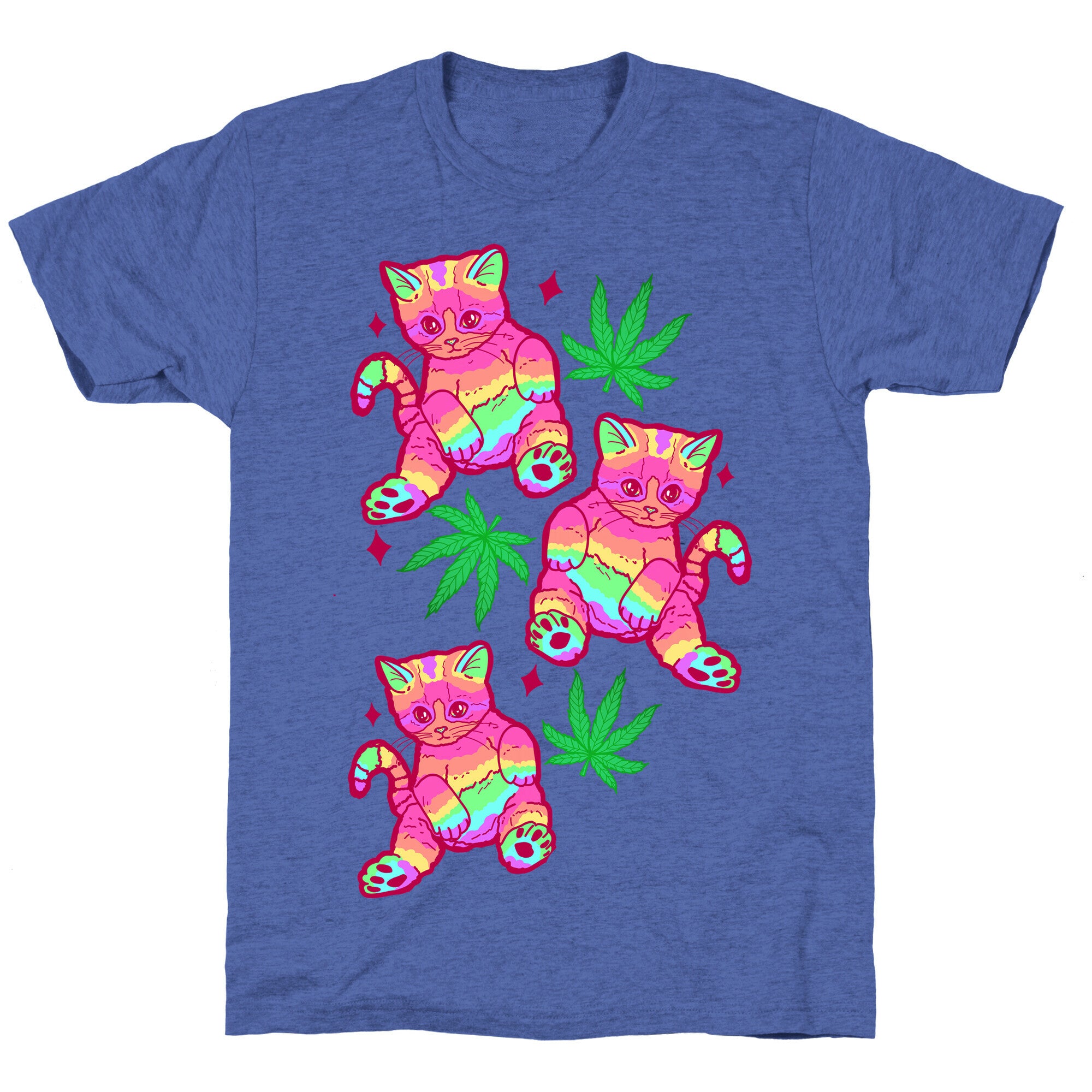 Rainbow Weed Kitty Unisex Triblend Tee