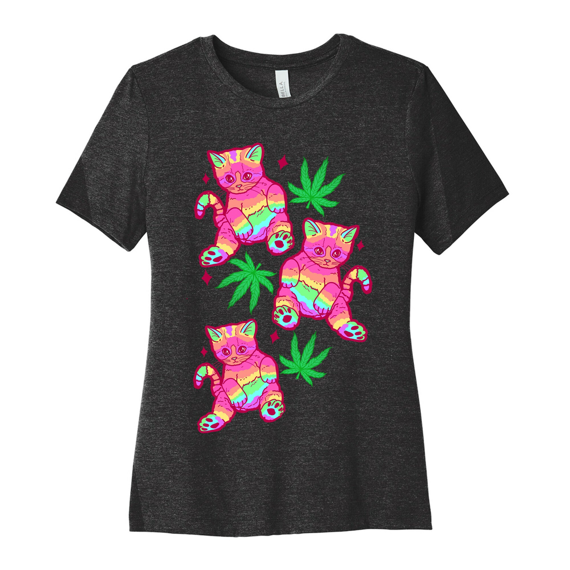 Rainbow Weed Kitty Women's Cotton Tee