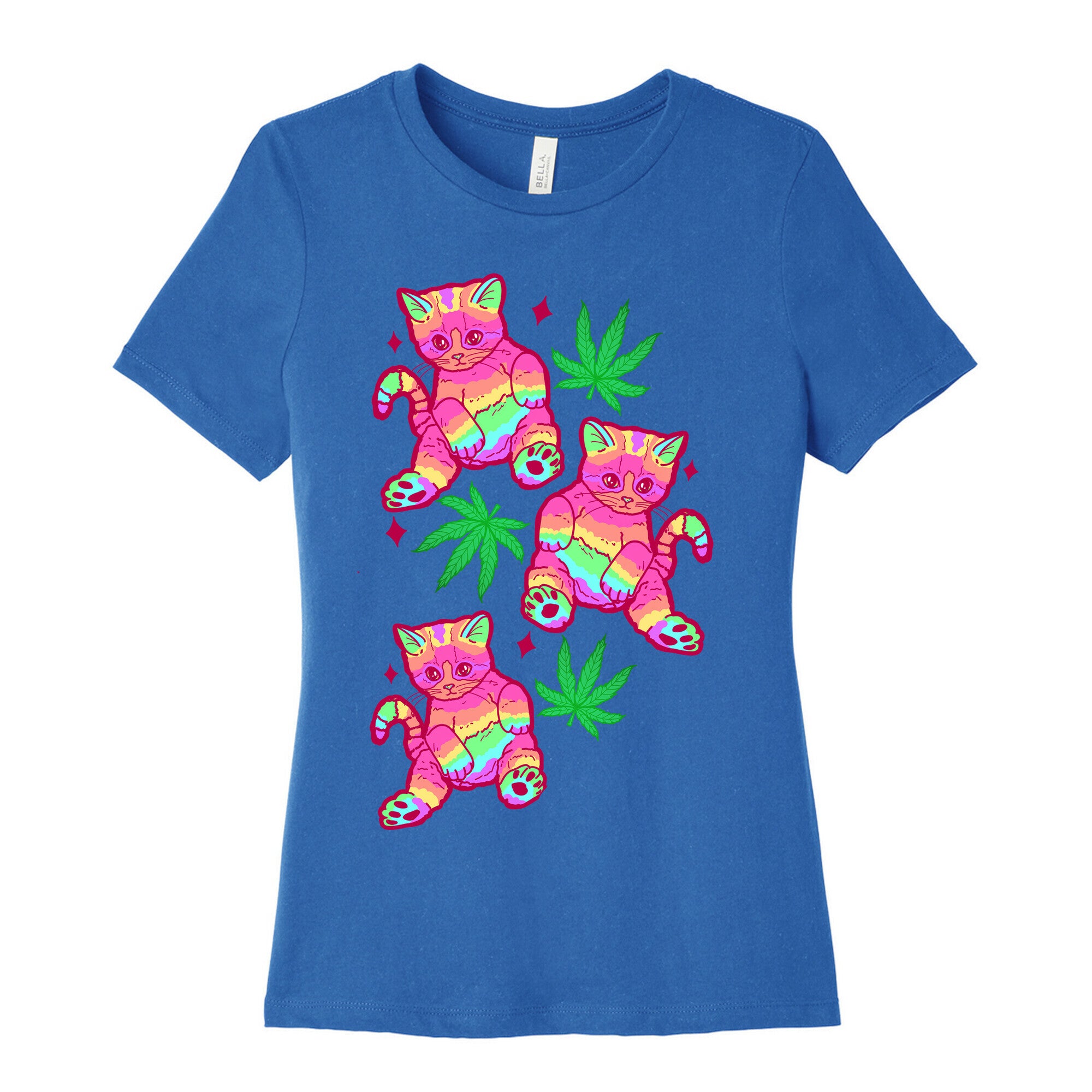 Rainbow Weed Kitty Women's Cotton Tee