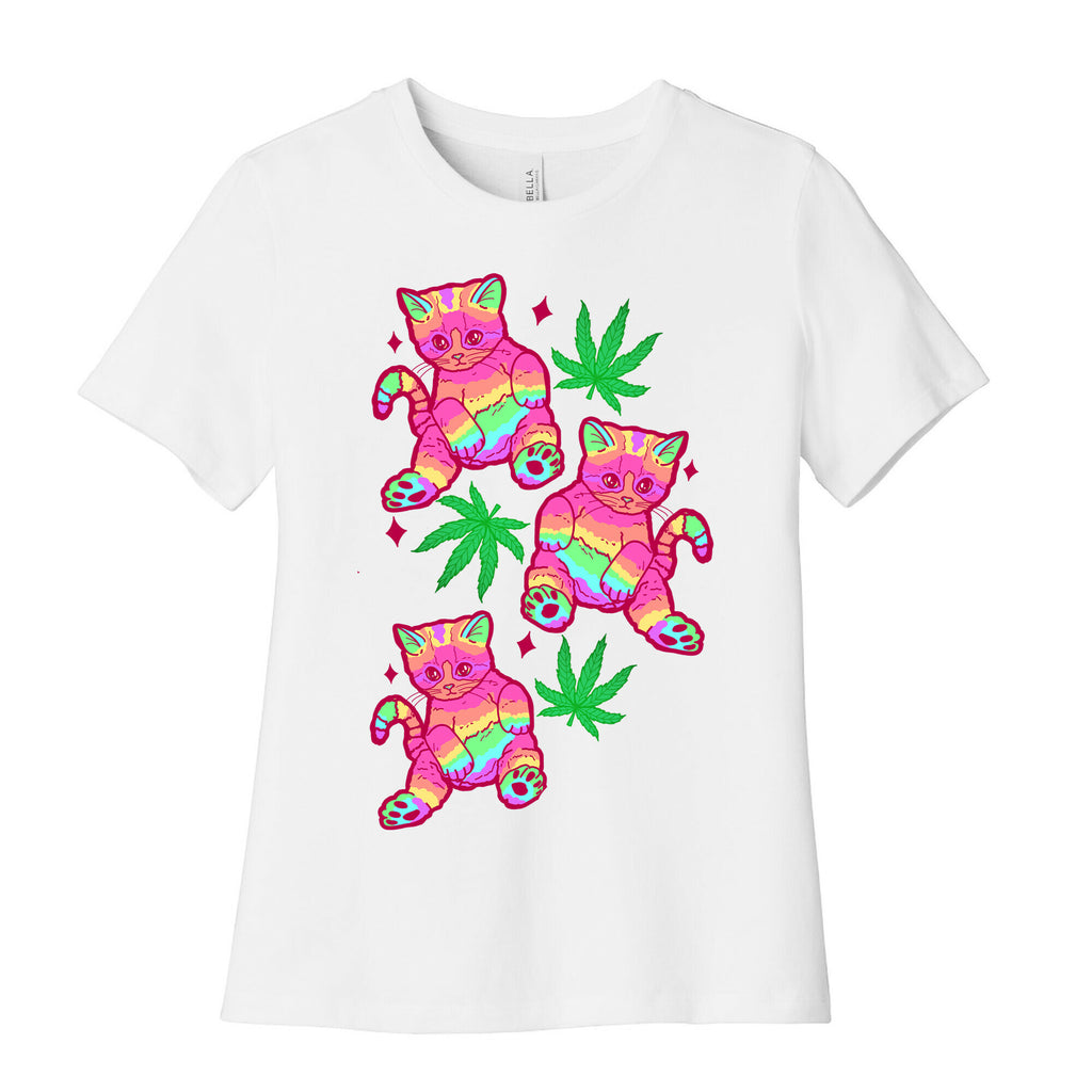 Rainbow Weed Kitty Women's Cotton Tee