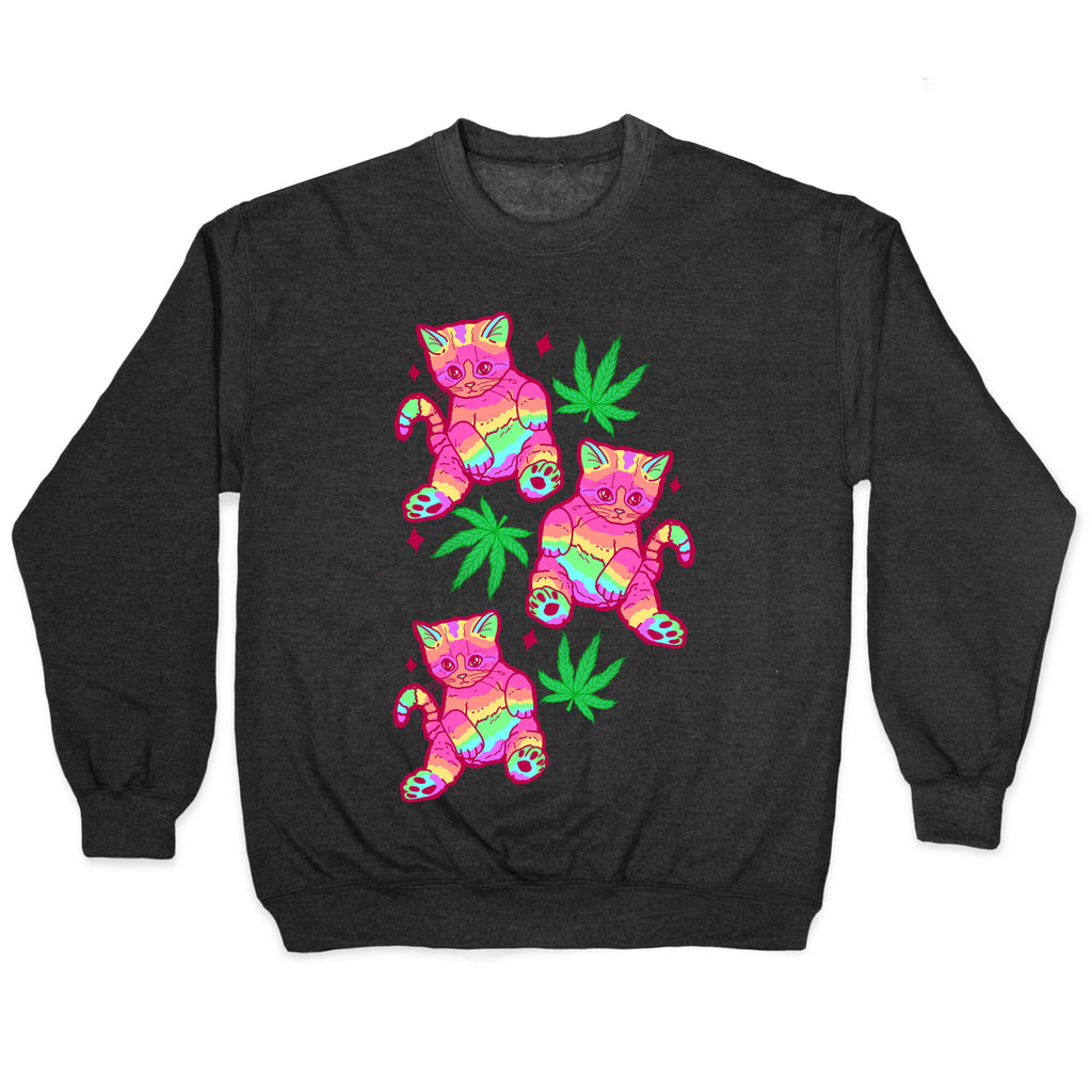 Rainbow Weed Kitty Crewneck Sweatshirt
