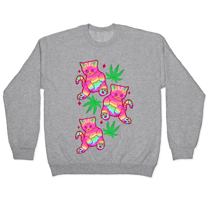 Rainbow Weed Kitty Crewneck Sweatshirt
