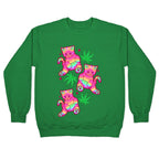 Rainbow Weed Kitty Crewneck Sweatshirt