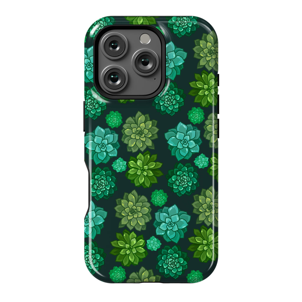 Green Succulent Pattern Phone Case