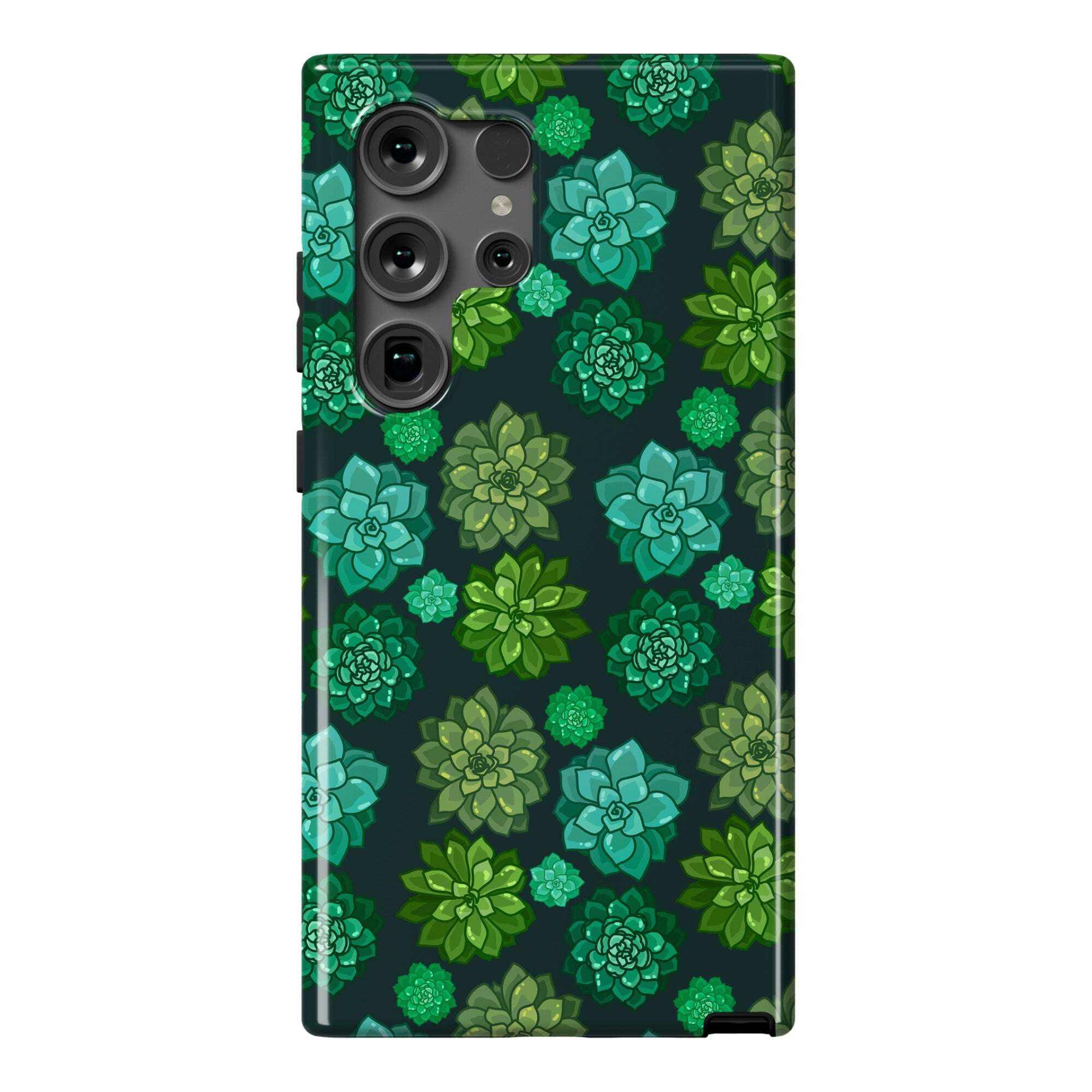 Green Succulent Pattern Phone Case