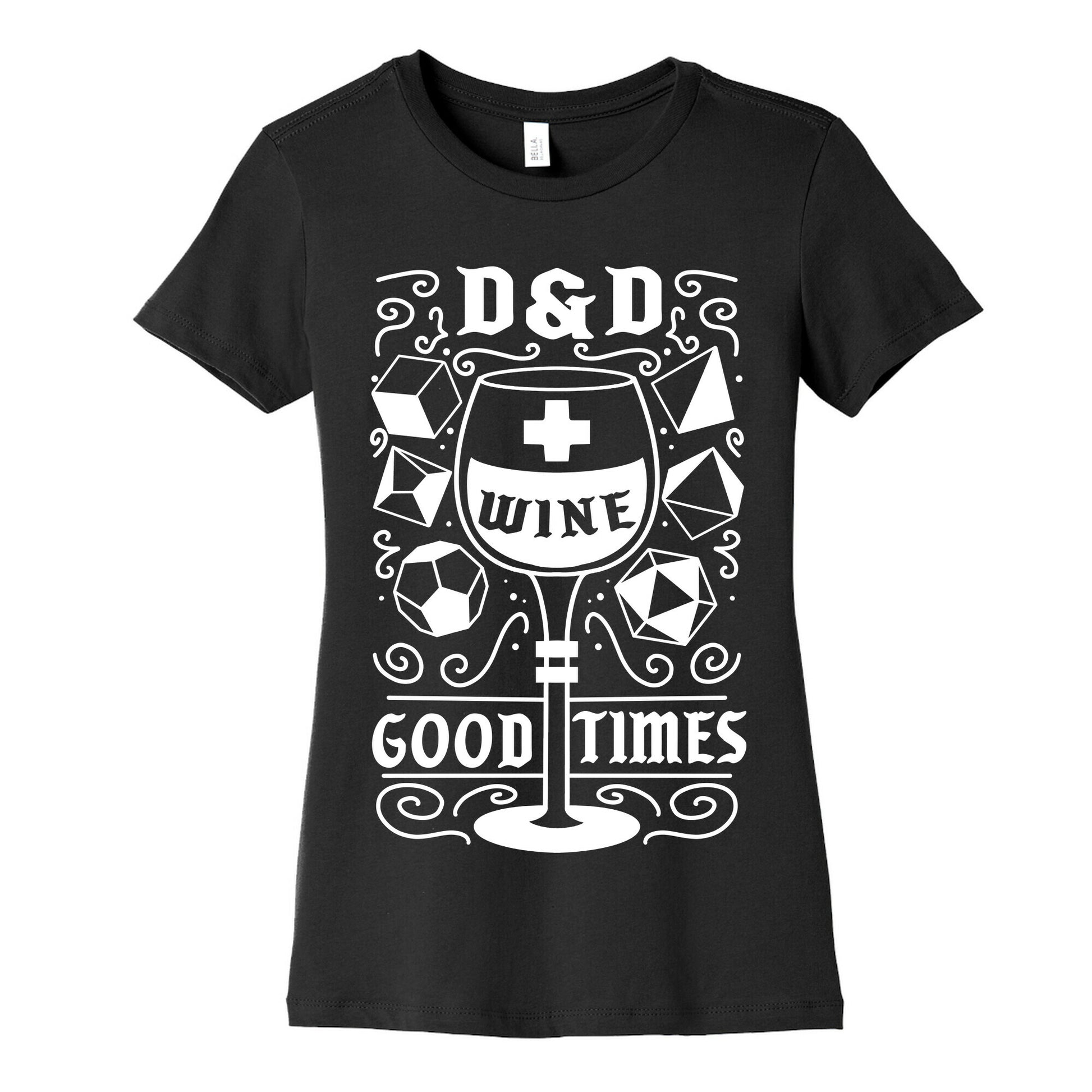 D&D + Wine = Good Times Women's Cotton Tee