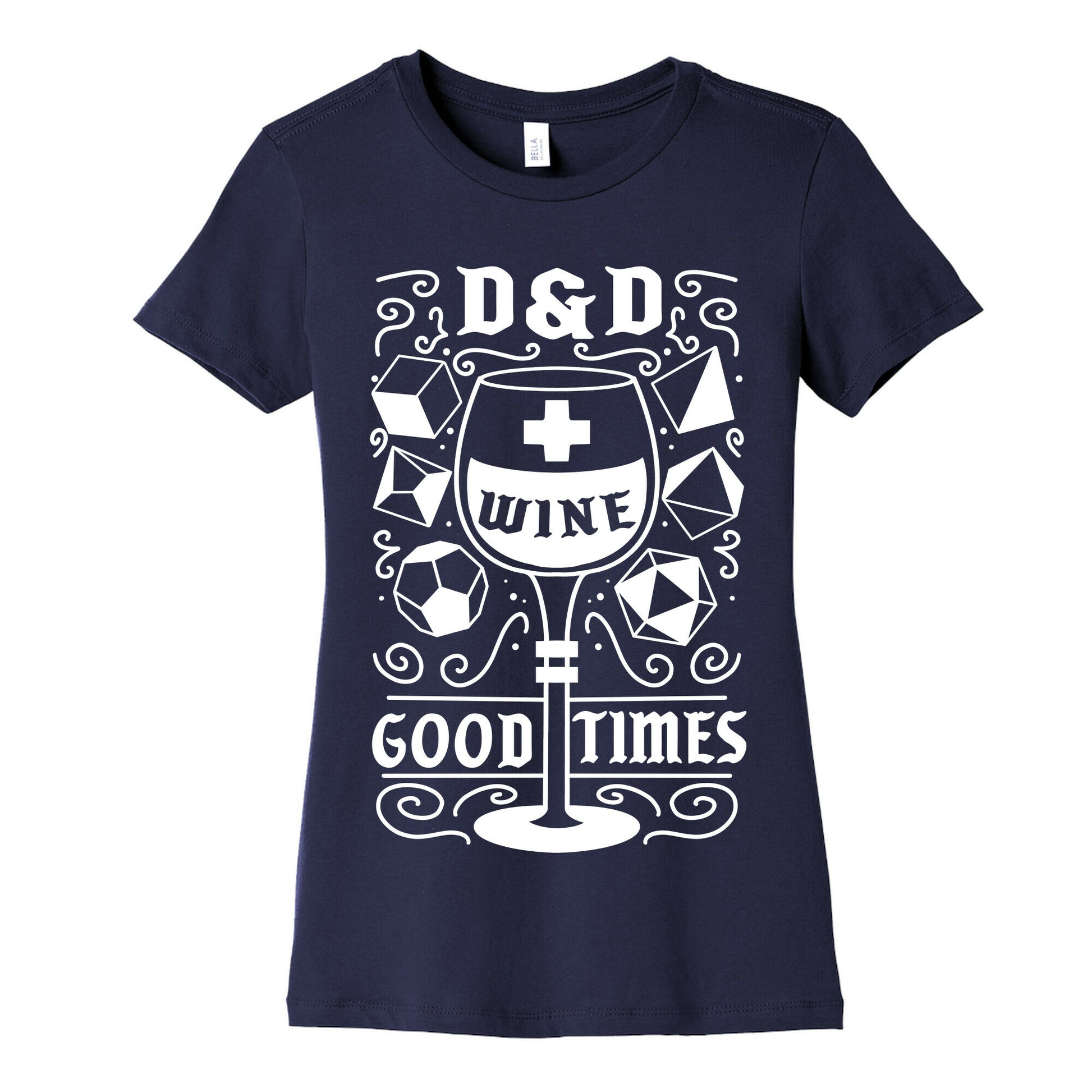 D&D + Wine = Good Times Women's Cotton Tee