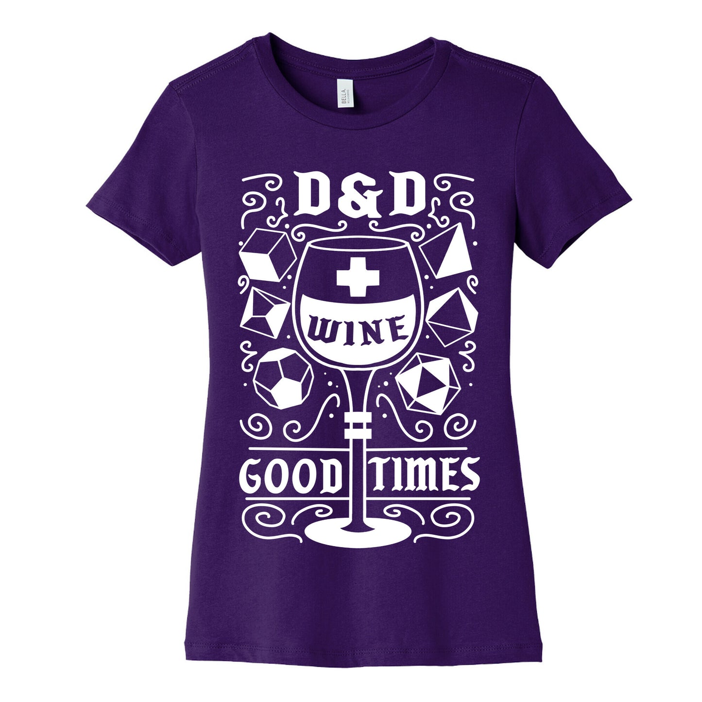 D&D + Wine = Good Times Women's Cotton Tee