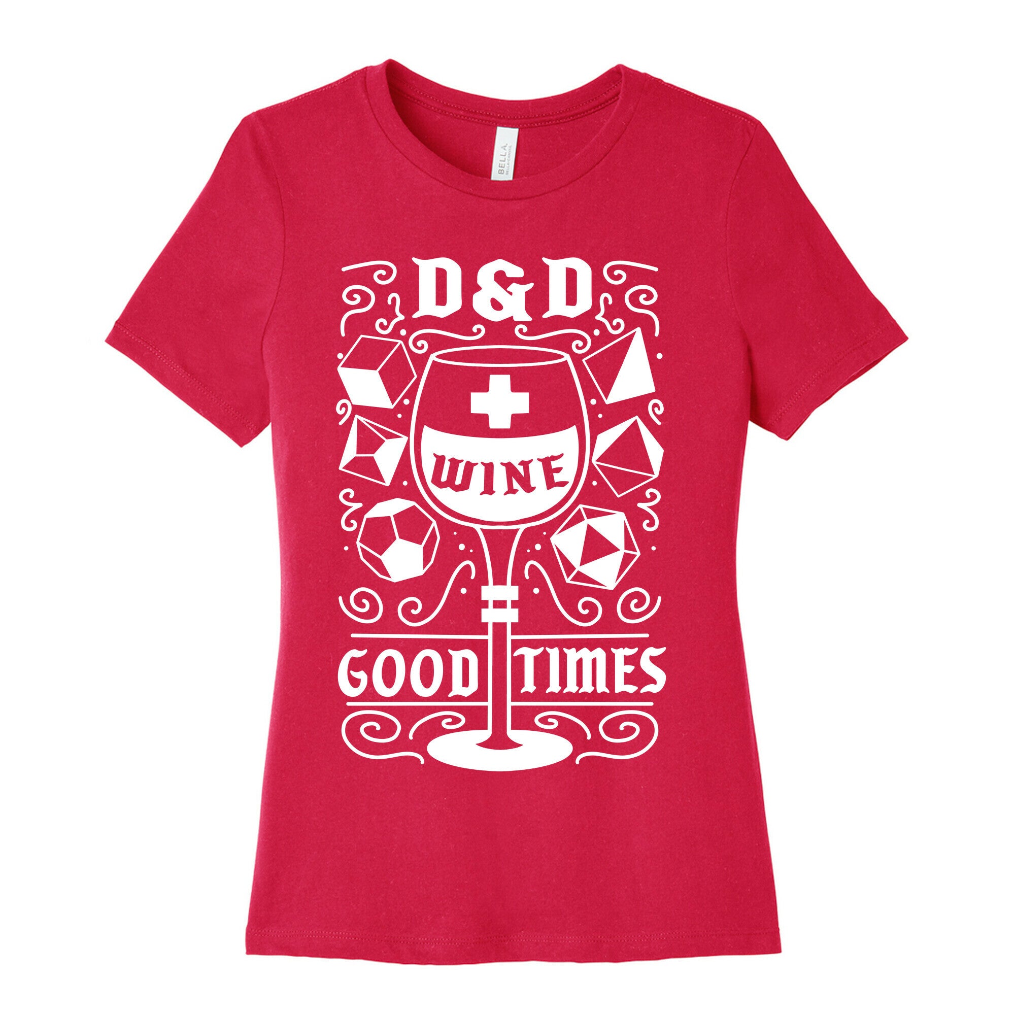 D&D + Wine = Good Times Women's Cotton Tee
