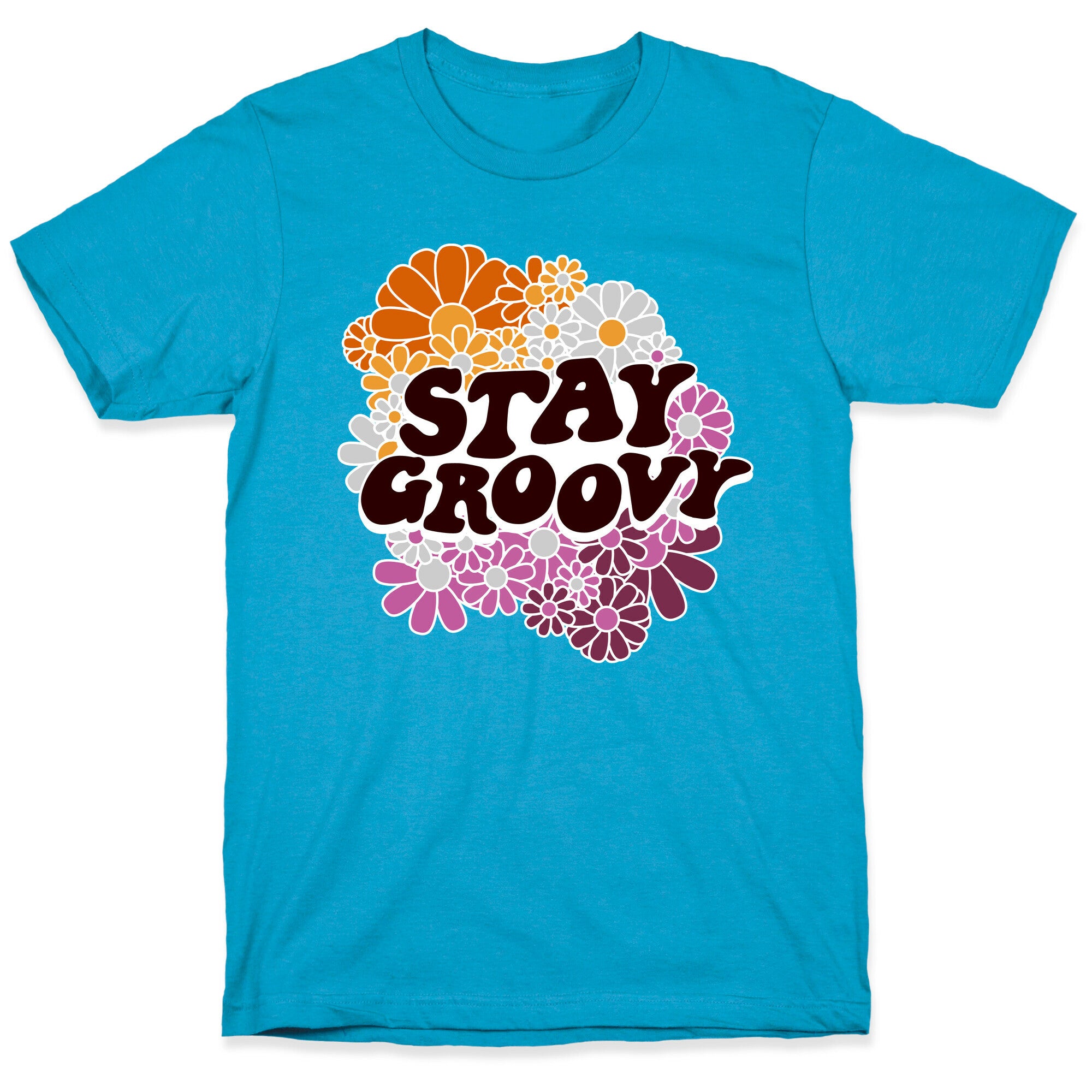 Stay Groovy (Lesbian Flag Colors) Unisex Triblend Tee