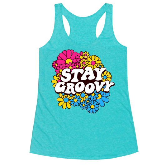 Stay Groovy (Pan Flag Colors) Racerback Tank