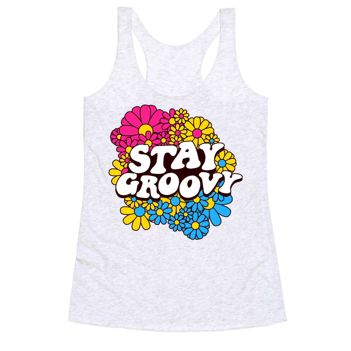 Stay Groovy (Pan Flag Colors) Racerback Tank