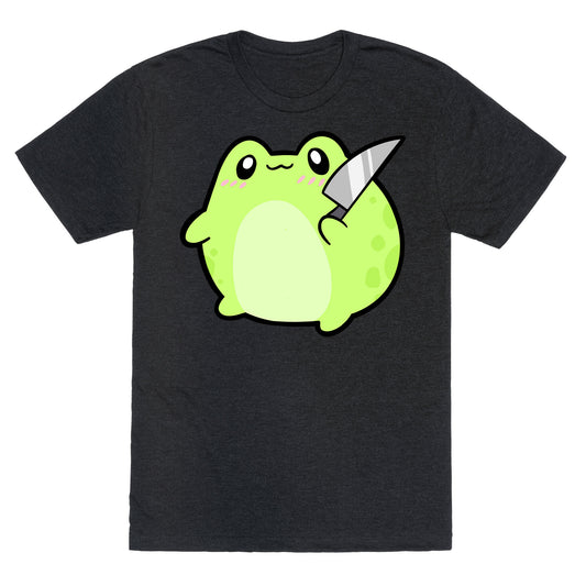 Cute Froggie With A Knife Unisex Triblend Tee