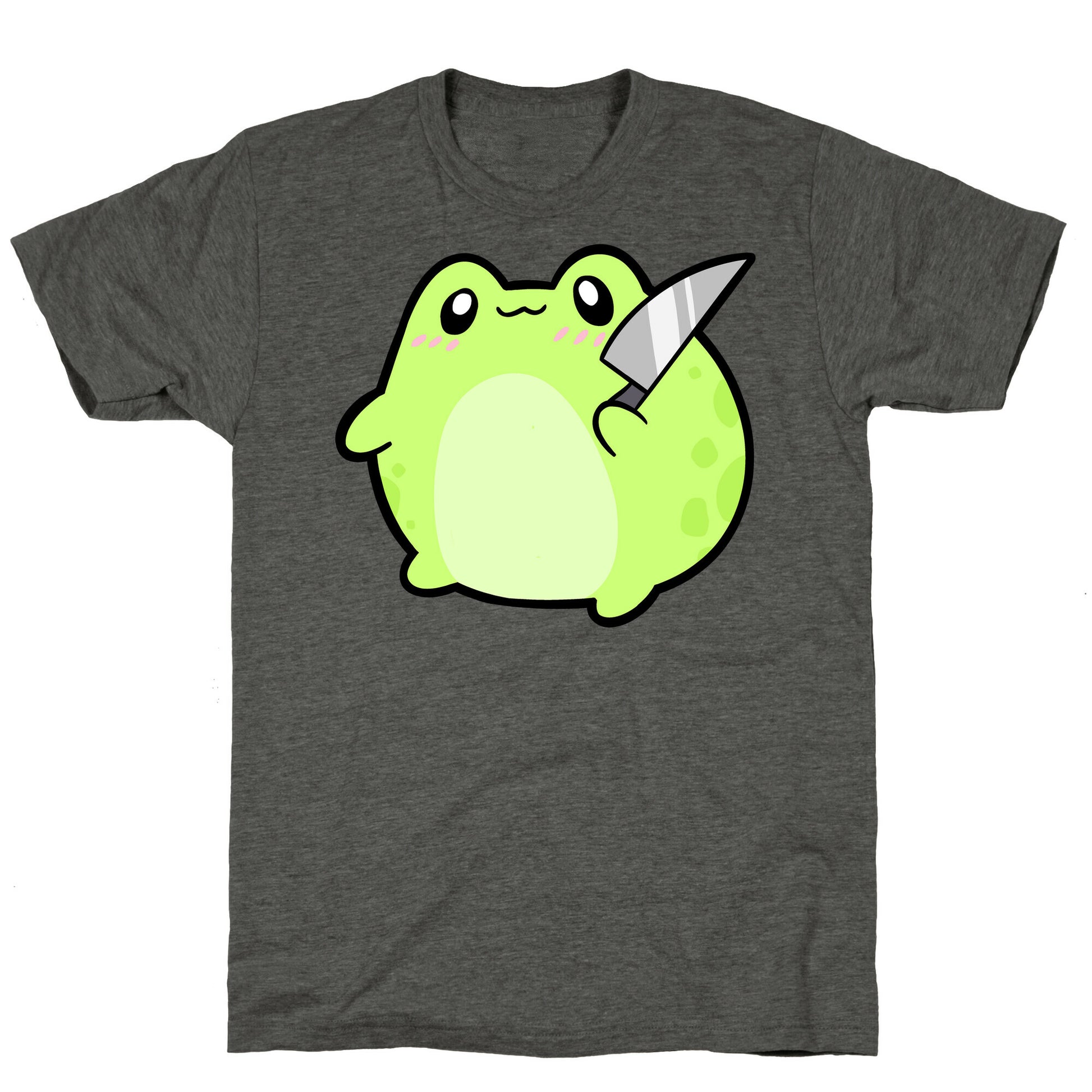 Cute Froggie With A Knife Unisex Triblend Tee