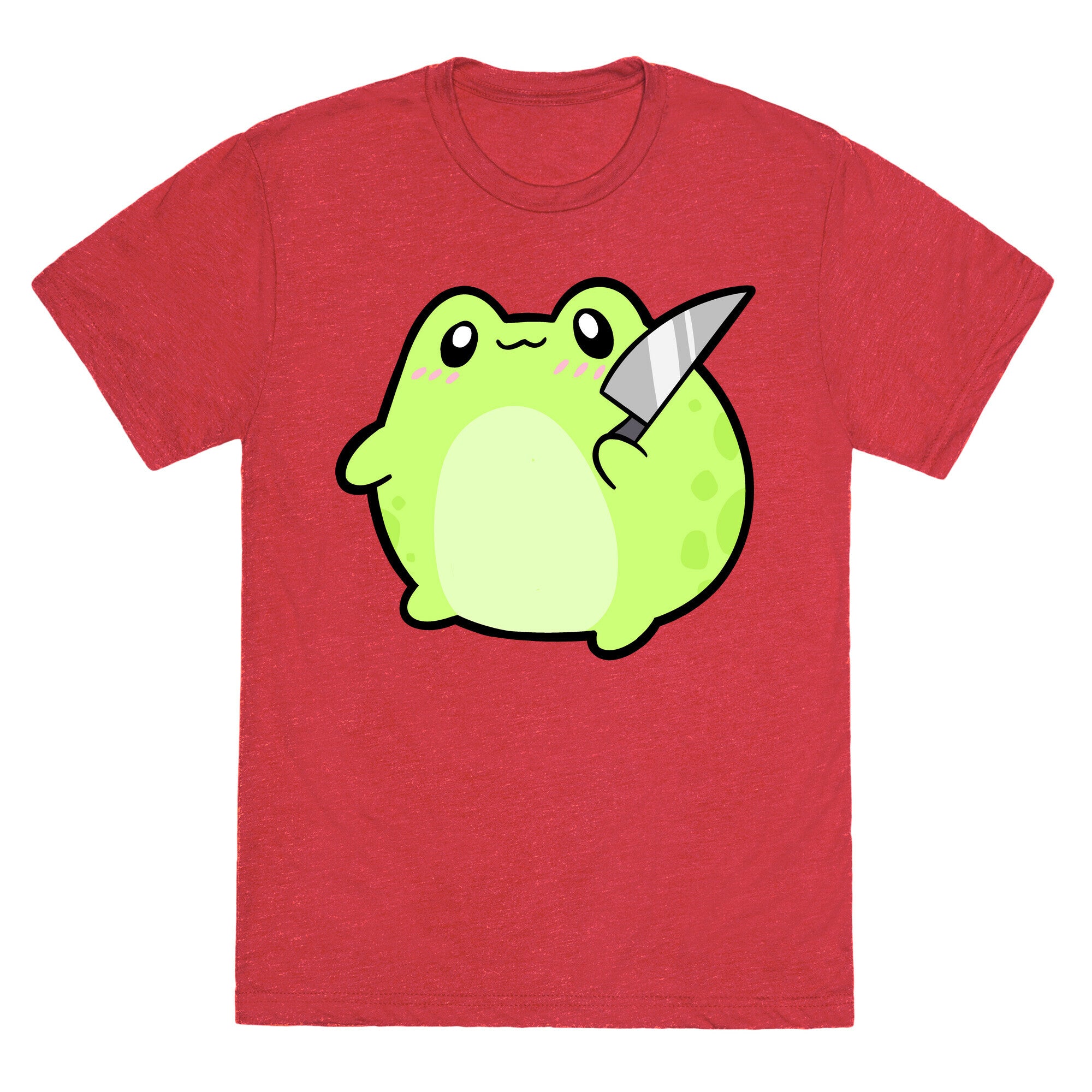 Cute Froggie With A Knife Unisex Triblend Tee