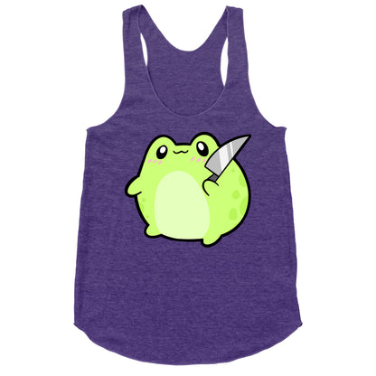 Cute Froggie With A Knife Racerback Tank