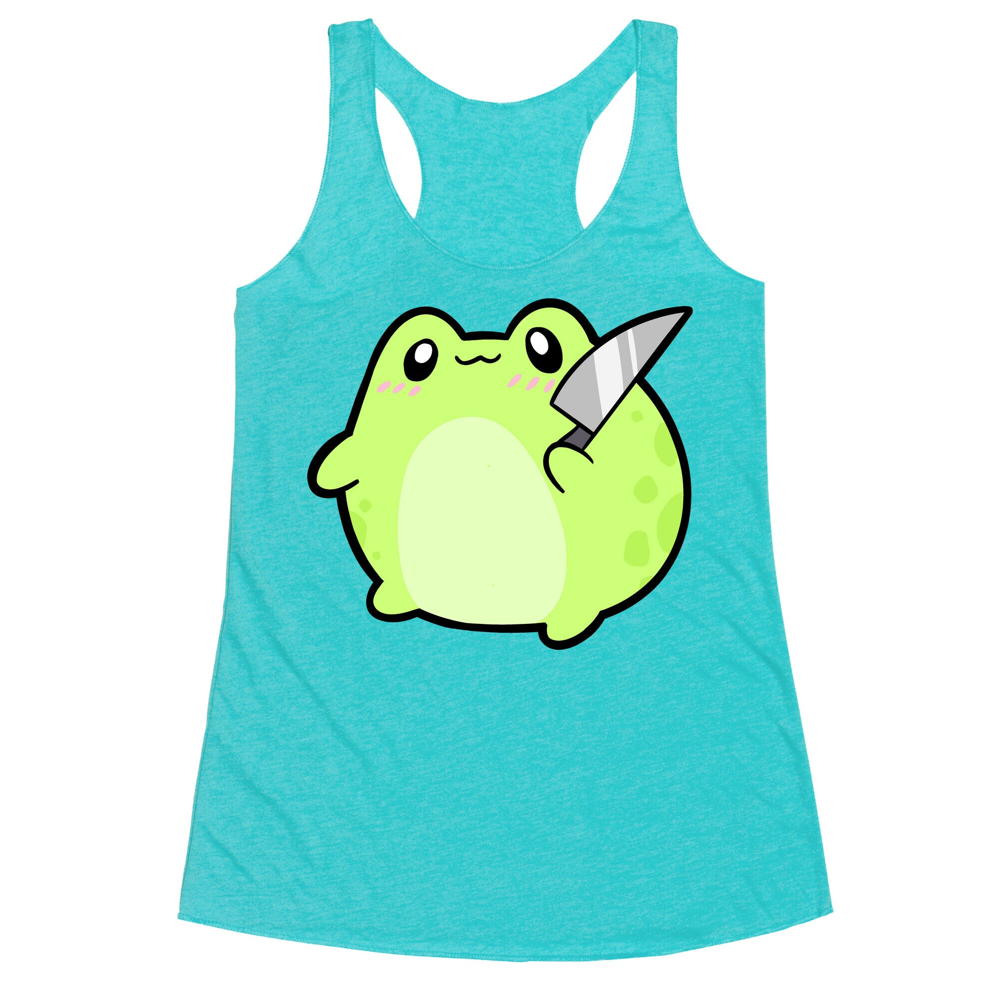 Cute Froggie With A Knife Racerback Tank