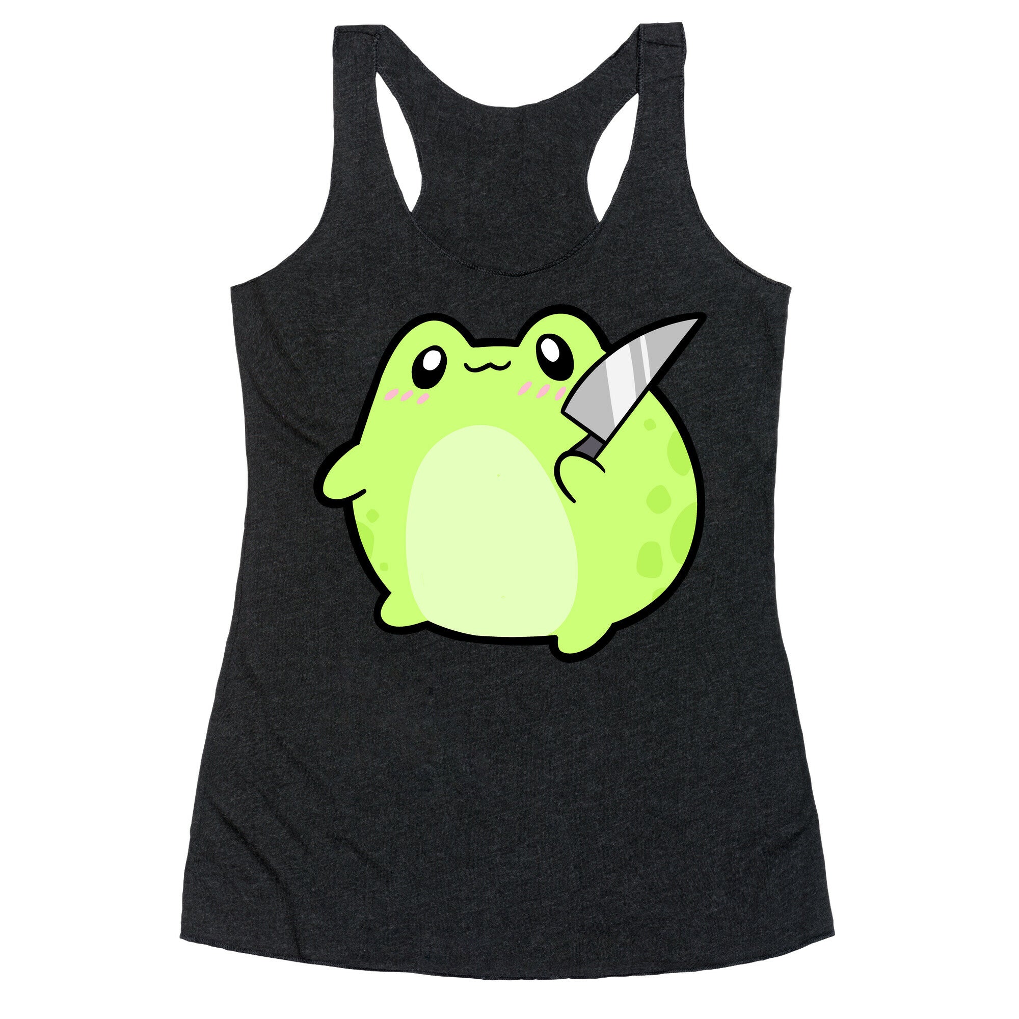 Cute Froggie With A Knife Racerback Tank