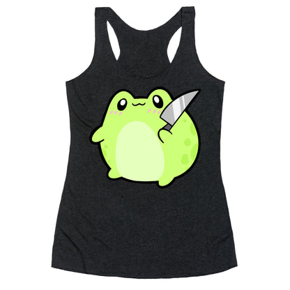 Cute Froggie With A Knife Racerback Tank