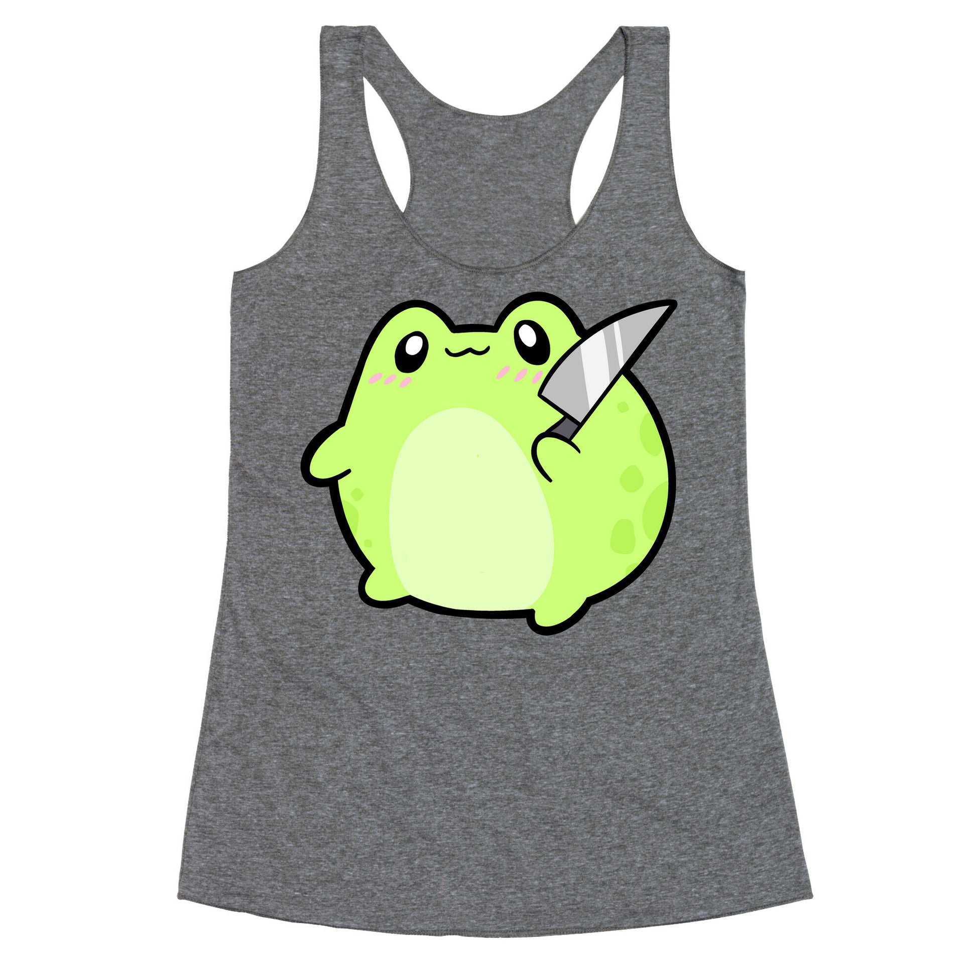 Cute Froggie With A Knife Racerback Tank