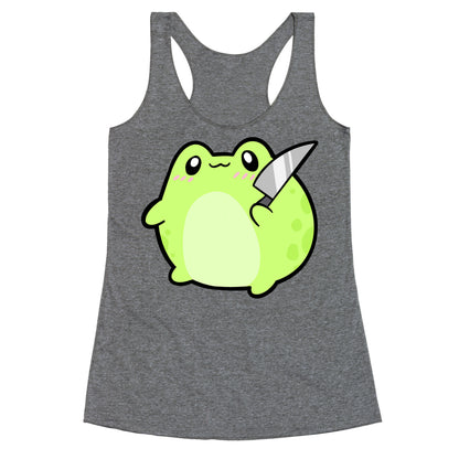 Cute Froggie With A Knife Racerback Tank
