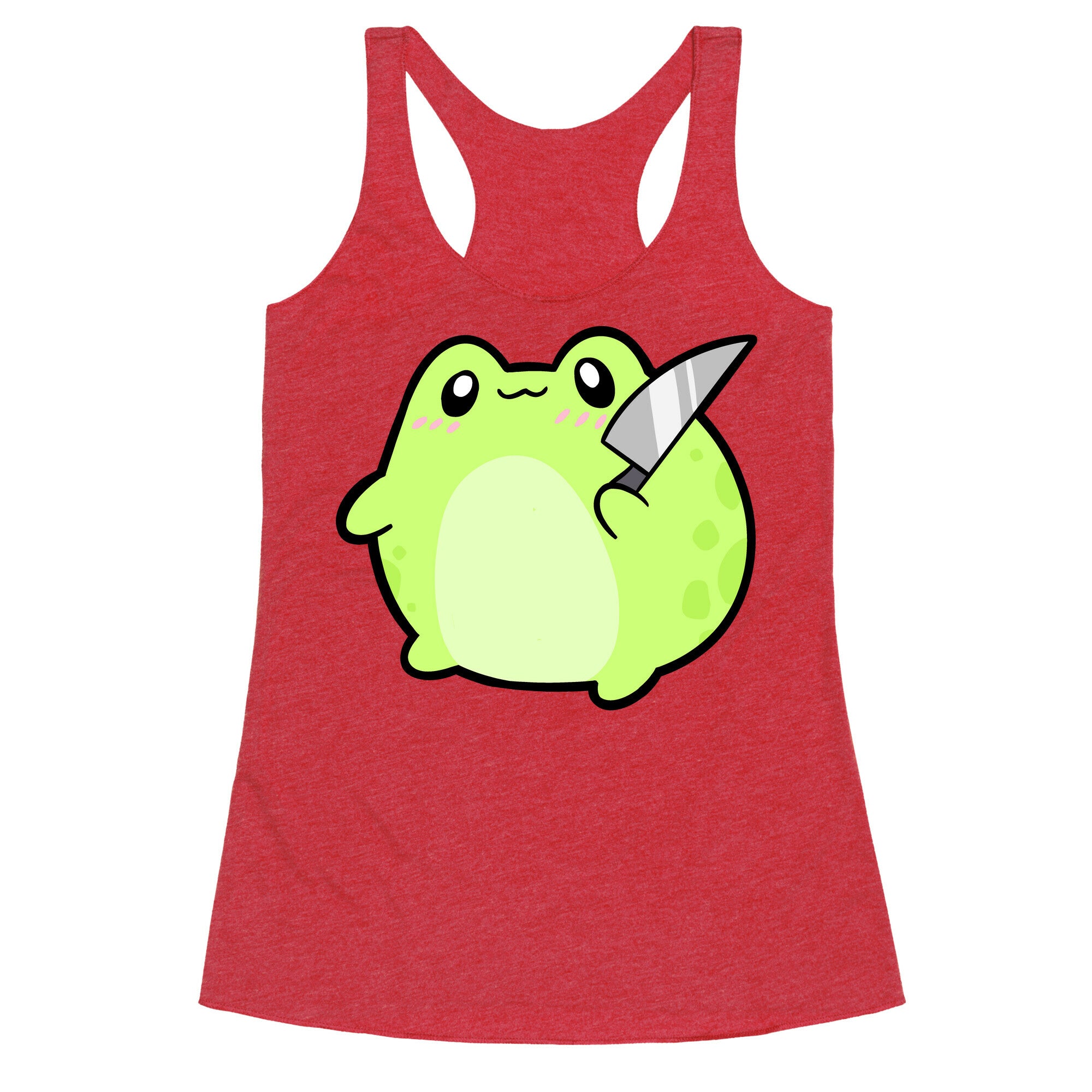 Cute Froggie With A Knife Racerback Tank