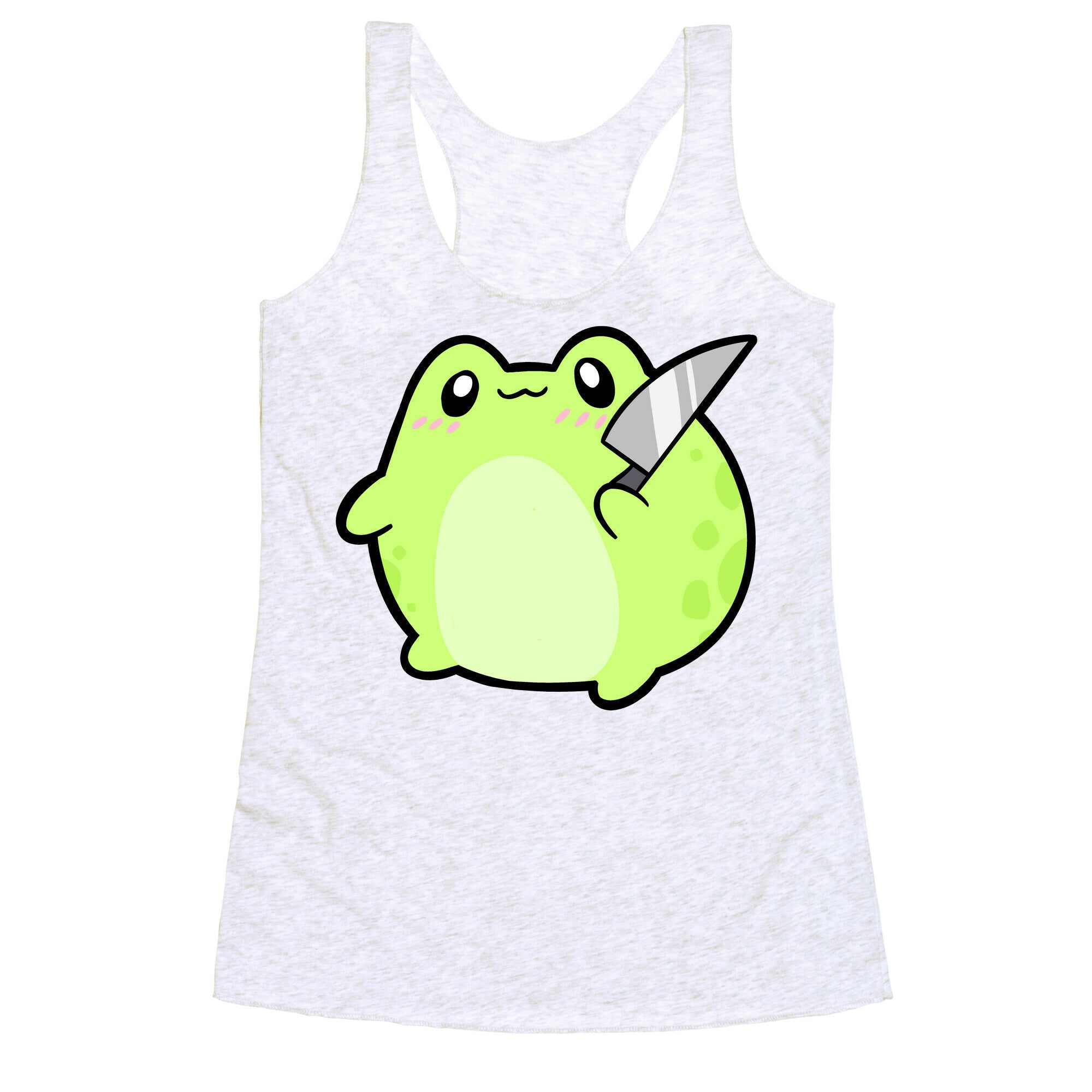 Cute Froggie With A Knife Racerback Tank