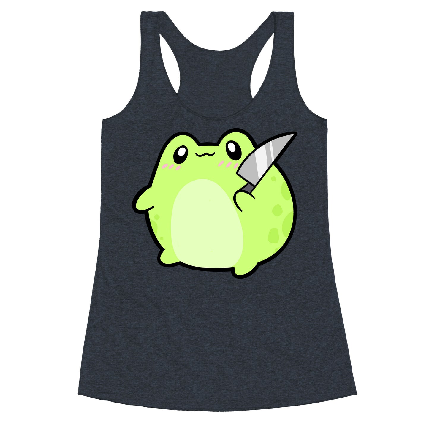 Cute Froggie With A Knife Racerback Tank