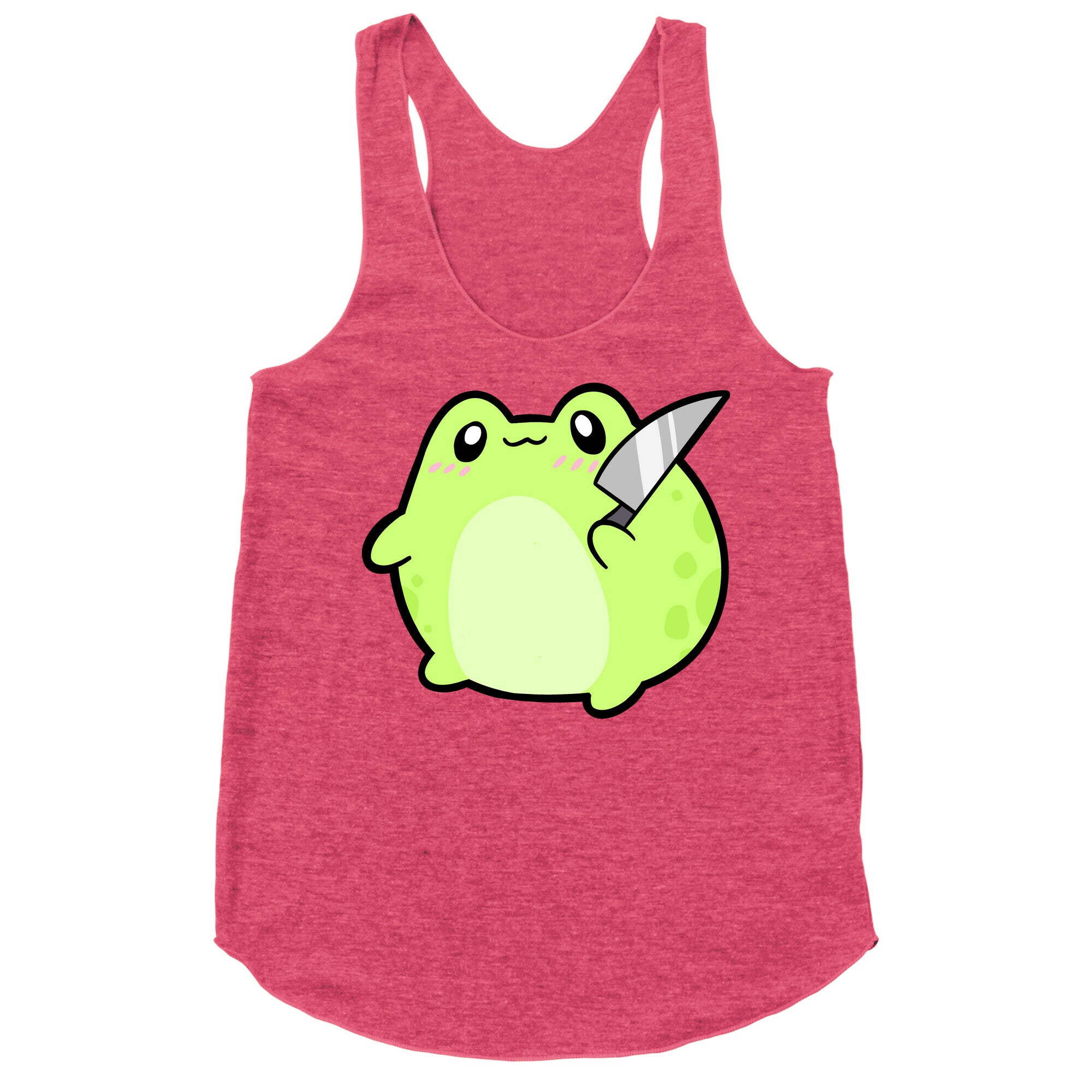 Cute Froggie With A Knife Racerback Tank