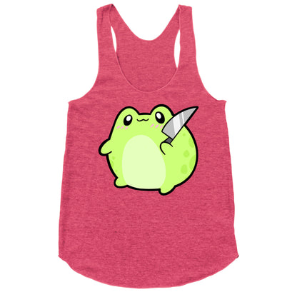 Cute Froggie With A Knife Racerback Tank