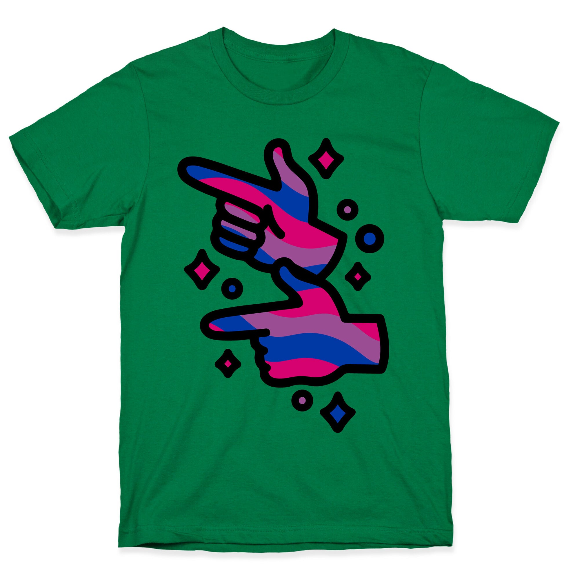 Bisexual Pride Finger Guns T-Shirt