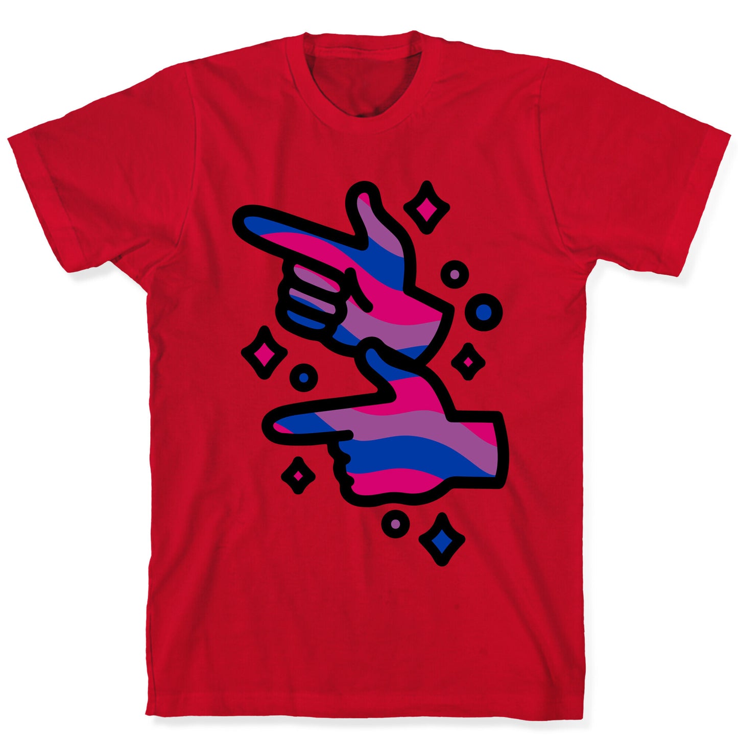 Bisexual Pride Finger Guns T-Shirt