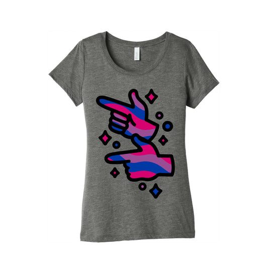 Bisexual Pride Finger Guns Women's Triblend Tee