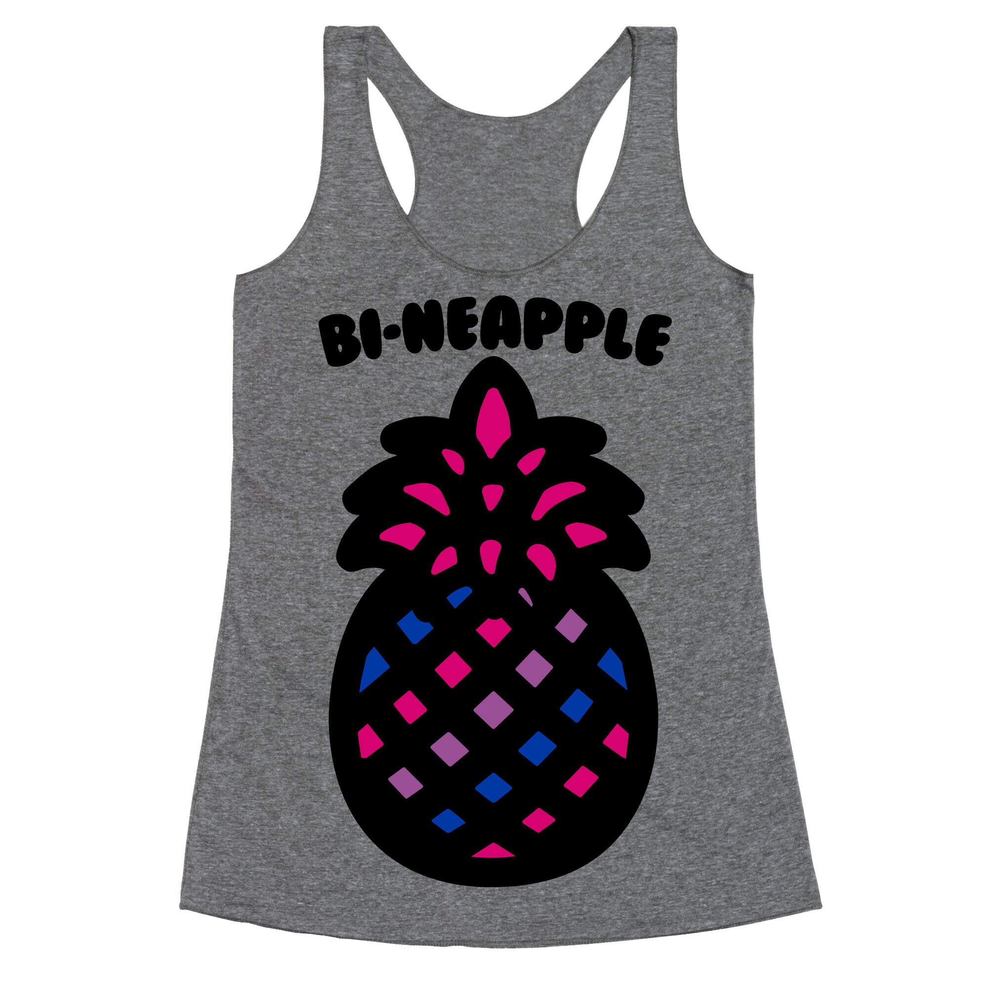 Bi-Neapple Bisexual Pride Pineapple Parody Racerback Tank