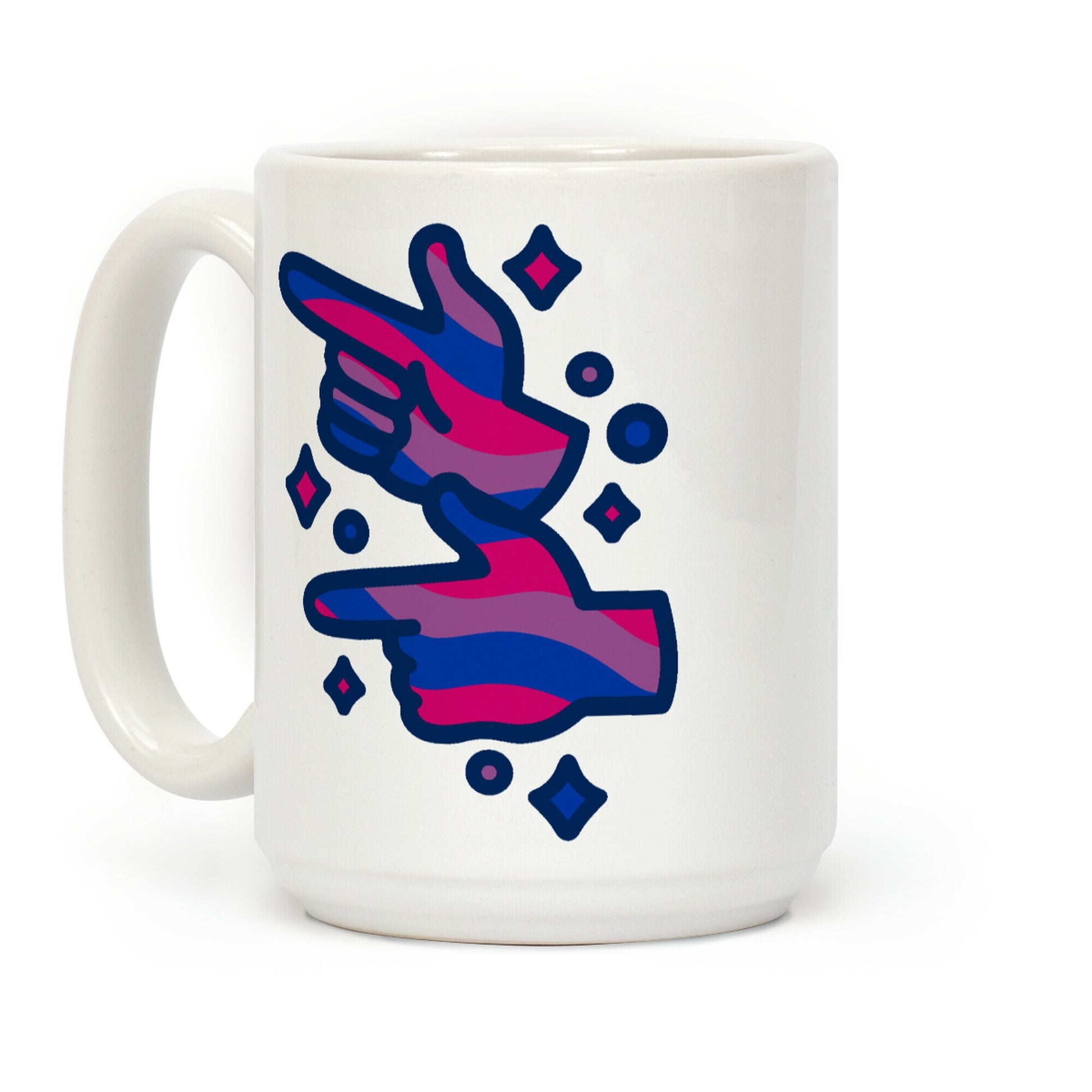 Bisexual Pride Finger Guns Coffee Mug