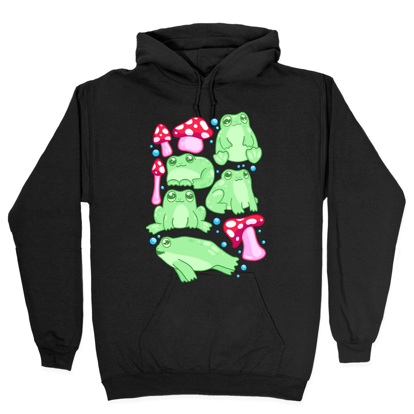 Frogs and Fungus Pattern Hoodie