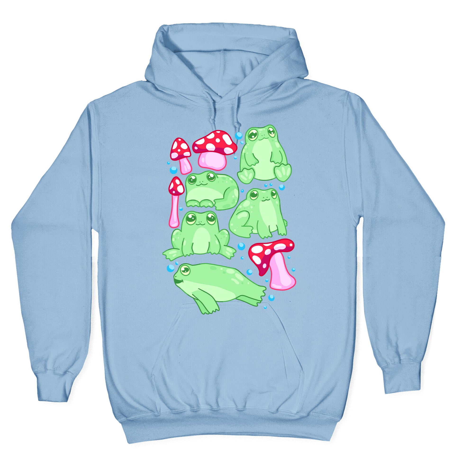 Frogs and Fungus Pattern Hoodie