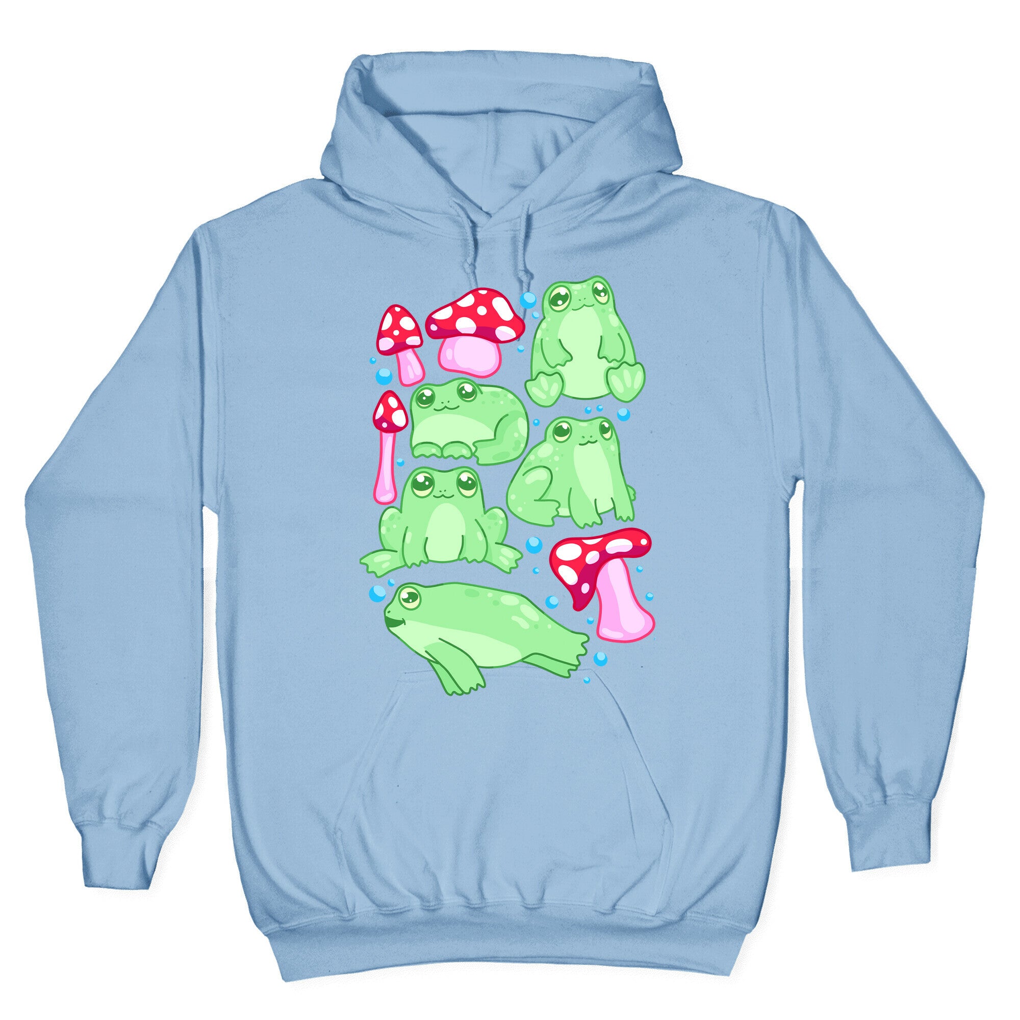 Frogs and Fungus Pattern Hoodie