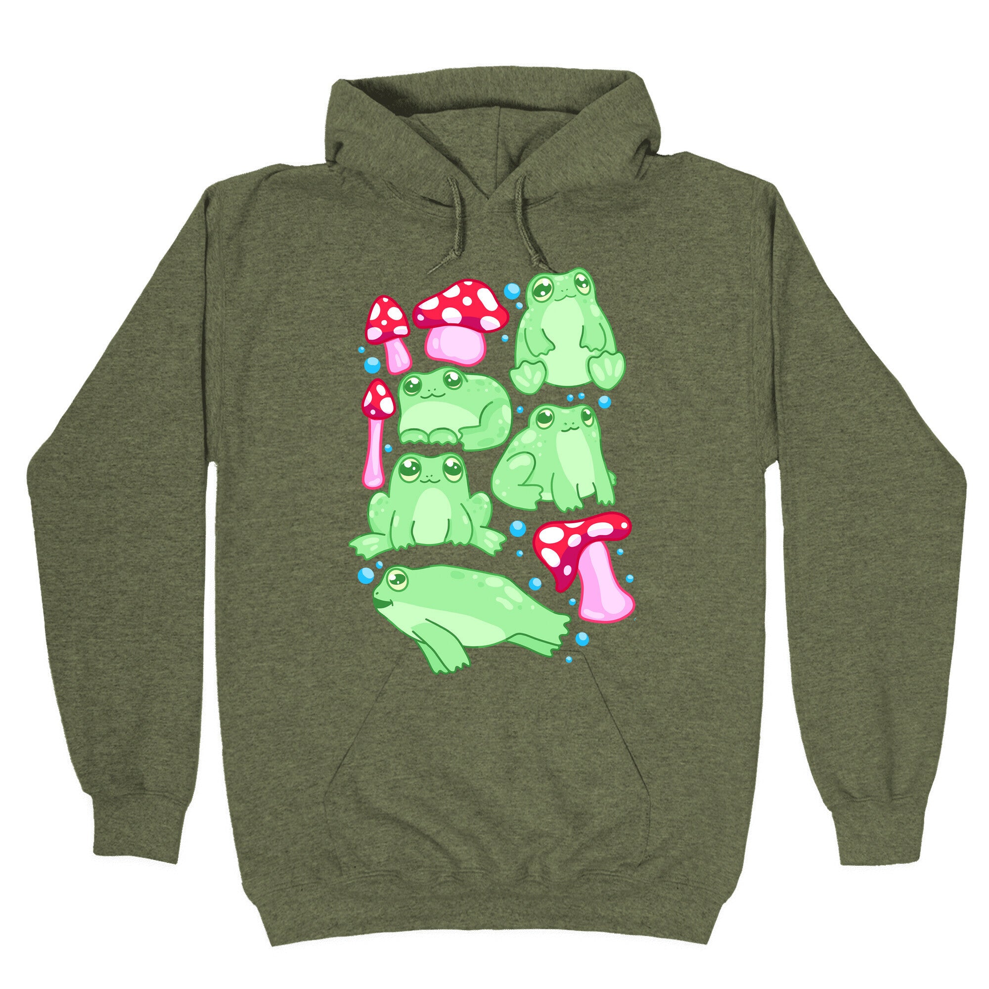 Frogs and Fungus Pattern Hoodie