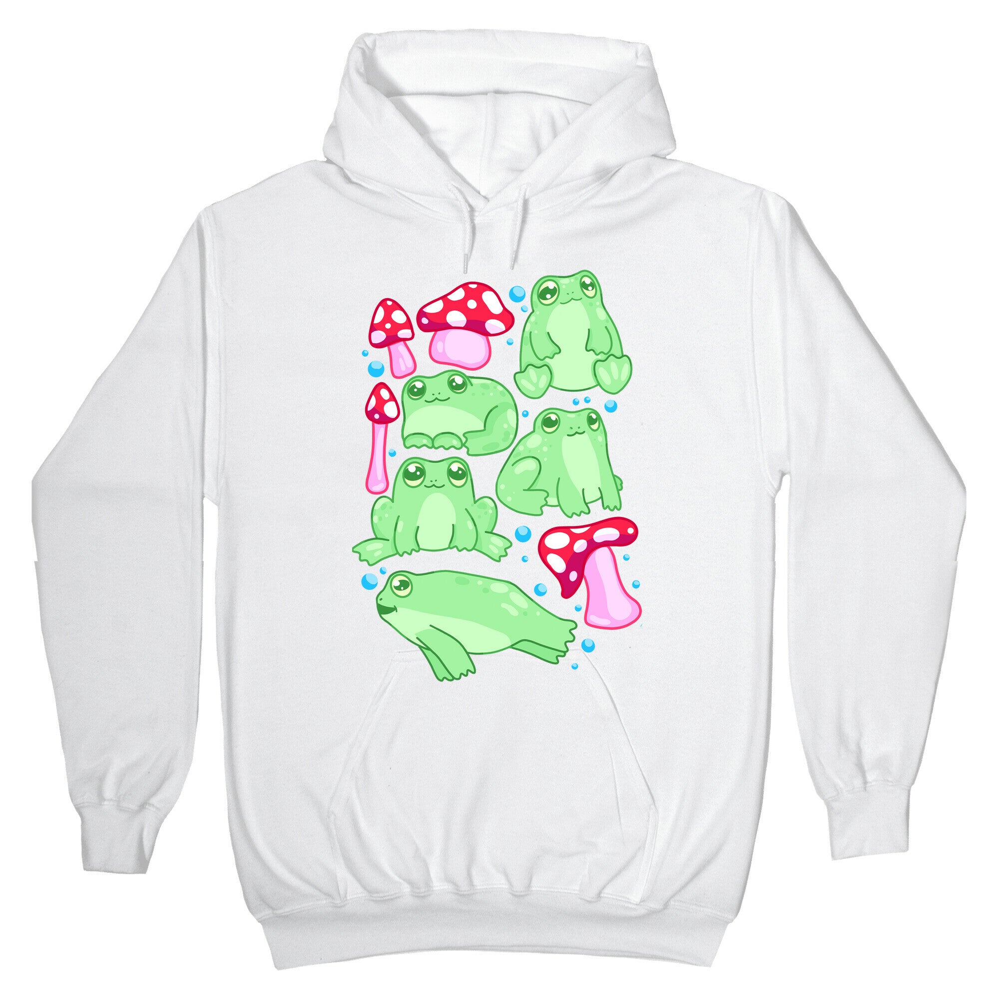 Frogs and Fungus Pattern Hoodie