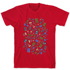 Book Collection Pattern T-Shirt