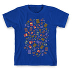 Book Collection Pattern T-Shirt