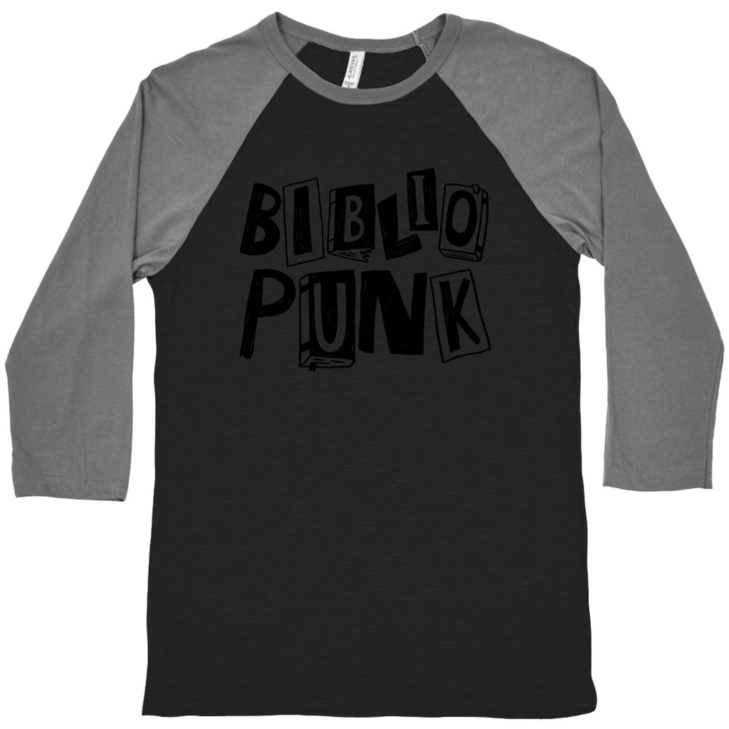 Bibliopunk Text Baseball Tee