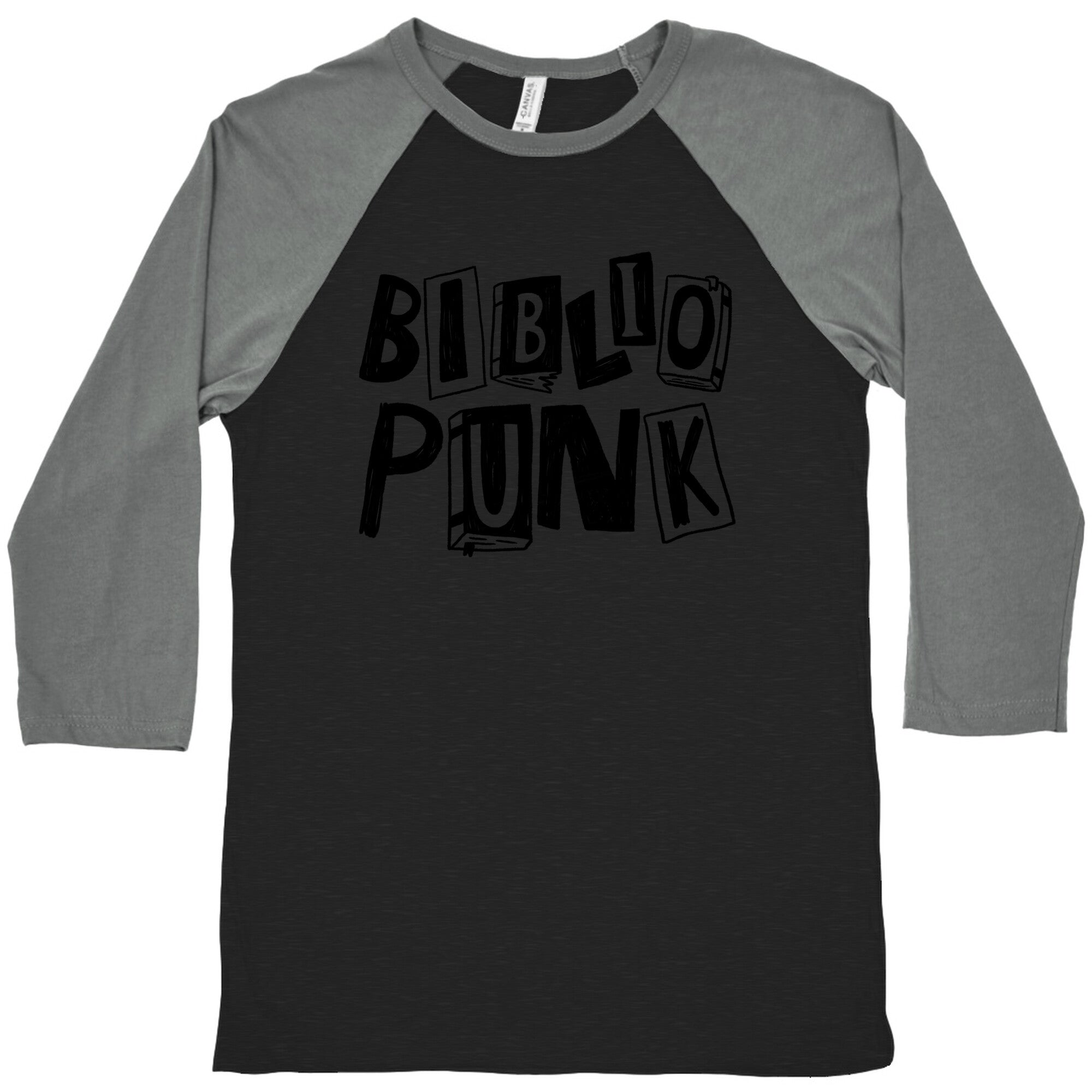 Bibliopunk Text Baseball Tee