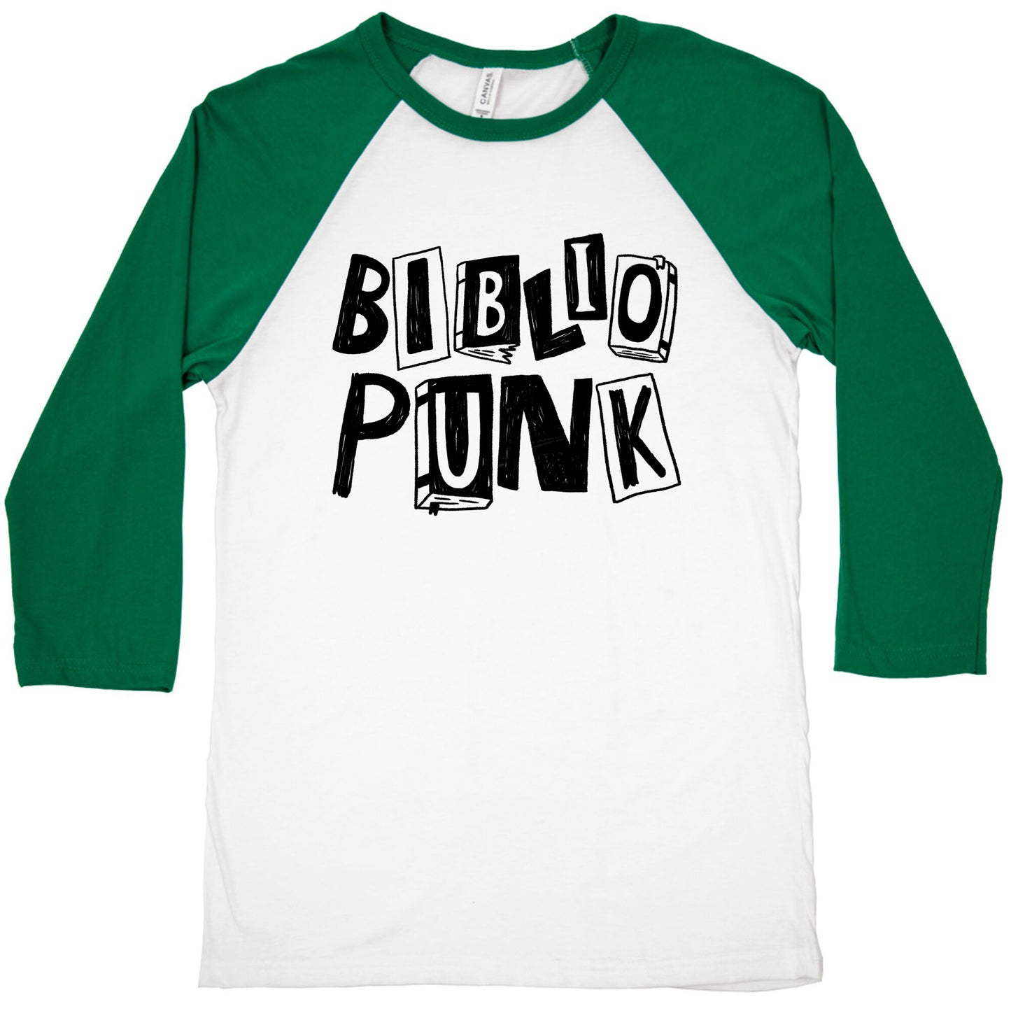 Bibliopunk Text Baseball Tee